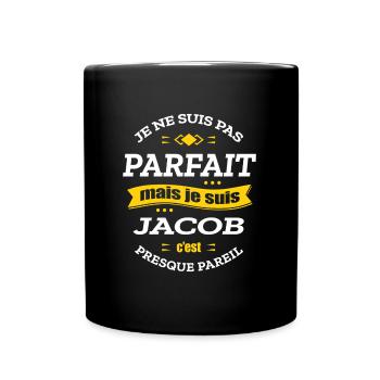 JACOB PARFAIT - PRENOM JACOB - Mug uni - noir - Devant
