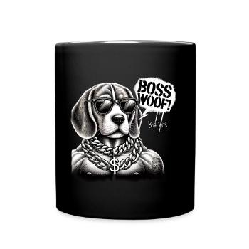 Bosswoof Goldkette Hund - Tasse einfarbig - Schwarz - Vorne