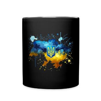 Armoiries de l’Ukraine Drapeau ukrainien Cadeau - Mug uni - noir - Devant
