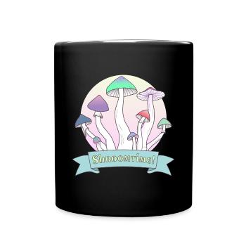 Shroomtime! Psilocybe Cubensis colored design - Full Colour Mug - black - Front