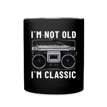 Je ne suis pas vieux, je suis un lecteur de cassettes stéréo classique - Mug uni - noir - Devant