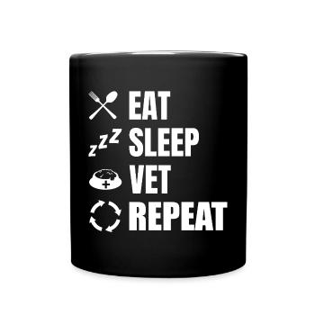 Food Sleeping Veterinary - Full Colour Mug - black - Front