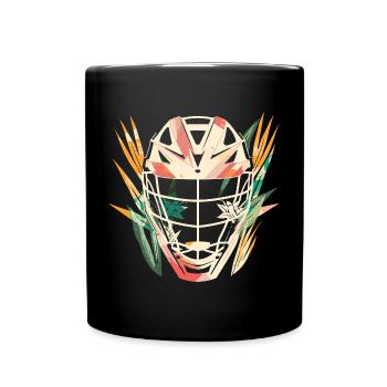 Lacrosse Helm Cartoon - Tasse einfarbig - Schwarz - Vorne