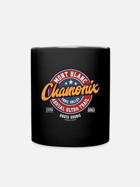 Écusson Trail Mont Blanc Ultra Trail Chamonix - Mug uni - noir