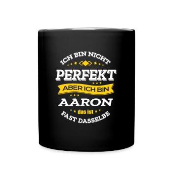 AARON PERFEKT - VORNAME AARON - Tasse einfarbig - Schwarz - Vorne