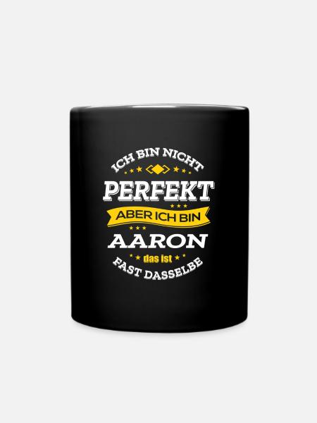 AARON PERFEKT - VORNAME AARON - Tasse einfarbig - Schwarz