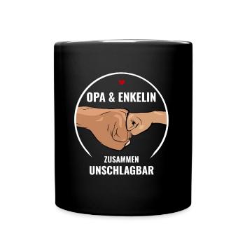 Opa & Enkelin – Faust an Faust Unschlagbar - Tasse einfarbig - Schwarz - Vorne