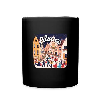 Alsace festive danse village - Mug uni - noir - Devant