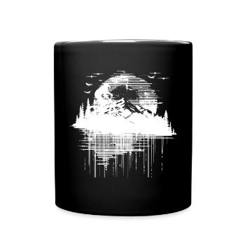 Mountainbiking Zeichnung - Tasse einfarbig - Schwarz - Vorne