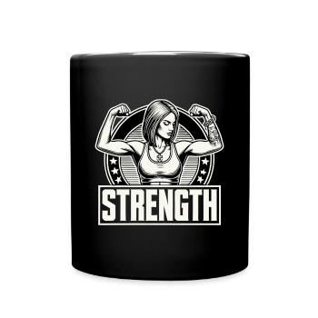 Force femme forte tension muscles cadeau - Mug uni - noir - Devant
