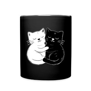 Cute cats – simple & stylish - Full Colour Mug - black - Front