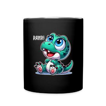T-Rex Baby Dino Babydino Dinobaby Geschenk - Tasse einfarbig - Schwarz - Vorne