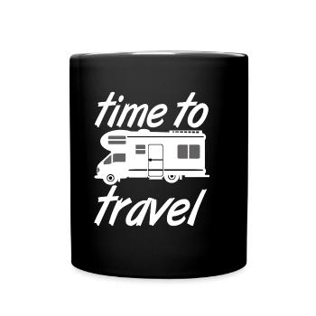 Motorhome,Camping,Fun Shirt,Time to travel (25) - Full Colour Mug - black - Front