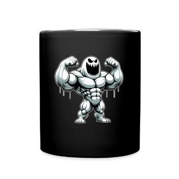 Weißes Monster - Muskeln lustiges Design 2026 - Tasse einfarbig - Schwarz - Vorne