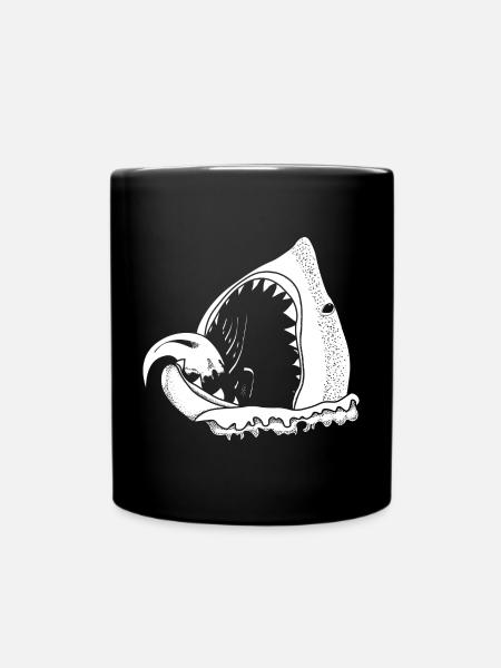 white shark - Tasse einfarbig - Schwarz