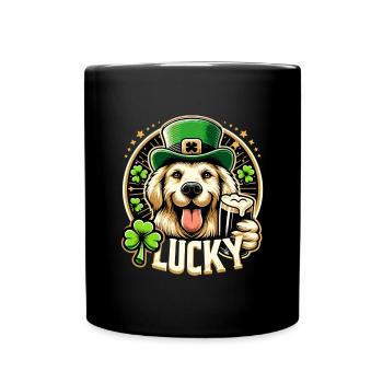 Golden Retriever St Patrick Design - Mug uni - noir - Devant