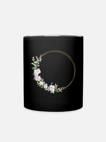 Couronne de printemps - Personnalisable - Mug uni - noir