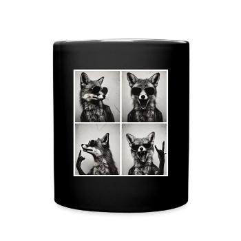 Renard à bascule avec lunettes de soleil – Cool & Wild - Mug uni - noir - Devant