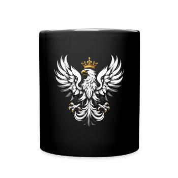 Polska Adler Pole Polin Polen Adler weiß Geschenk - Tasse einfarbig - Schwarz - Vorne