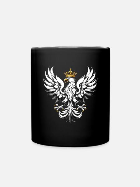 Polska Eagle Pole Polish Eagle White Gift - Full Colour Mug - black