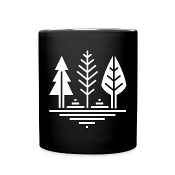Abstract Forest – Nature in Harmony - Full Colour Mug - black - Front