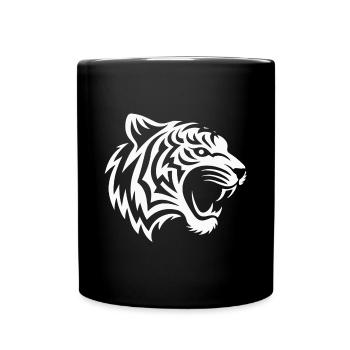 Tiger tribal weiss - Tasse einfarbig - Schwarz - Vorne