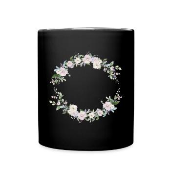 Spring Wreath - Personalizable - Full Colour Mug - black - Front