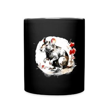 Chinese Zodiac Sign Rat - Full Colour Mug - black - Front