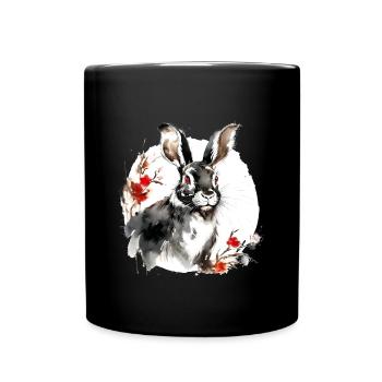 Chinese zodiac sign Rabbit - Full Colour Mug - black - Front