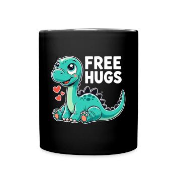 Apatosaurus Dino Baby Gratis Umarmungen Geschenk - Tasse einfarbig - Schwarz - Vorne