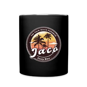 Jacó – Costa Rica Palmen Strand Design - Tasse einfarbig - Schwarz - Vorne