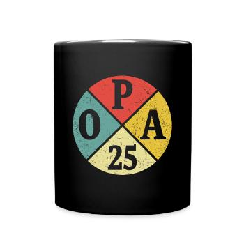 Opa 25 Geschenk Großvater Zukünftiger Opa 2025 - Tasse einfarbig - Schwarz - Vorne
