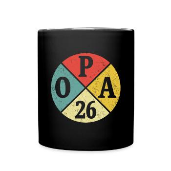 Opa 26 Geschenk Großvater Zukünftiger Opa 2026 - Tasse einfarbig - Schwarz - Vorne