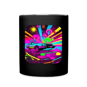 80s Vintage Classic Cars - Full Colour Mug - black - Front
