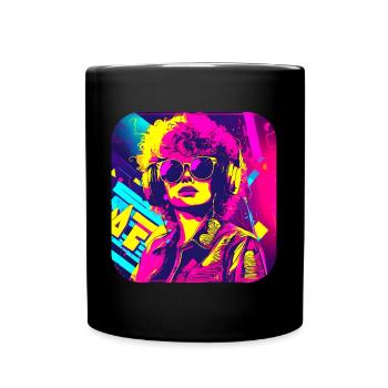 Star de la radio rétro des années 80 - Mug uni - noir - Devant
