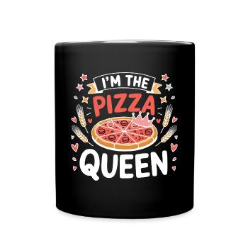 Je suis la reine de la pizza - Mug uni - noir - Devant