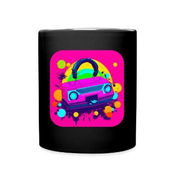80er Retro Radio Star Nostalgie - Tasse einfarbig - Schwarz - Vorne