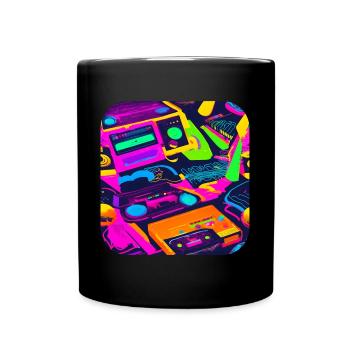 80s Party Vintage Theme Party - Full Colour Mug - black - Front