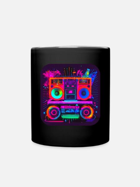 Star de la radio rétro des années 80 - Mug uni - noir