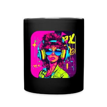 80s Party Vintage Theme Party Icon - Full Colour Mug - black - Front