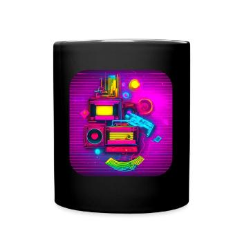 80s Party Vintage Theme Party - Full Colour Mug - black - Front