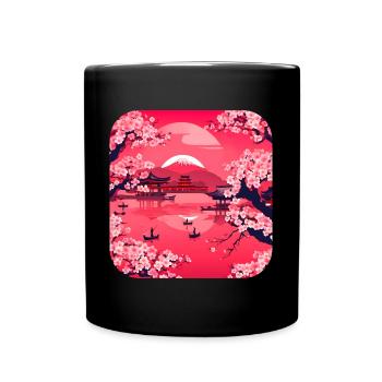 Tour du monde en Asie Temple Relax - Mug uni - noir - Devant