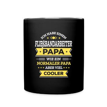 FLIEßBANDARBEITER PAPA - COOLER ALS NORMAL - Tasse einfarbig - Schwarz - Vorne