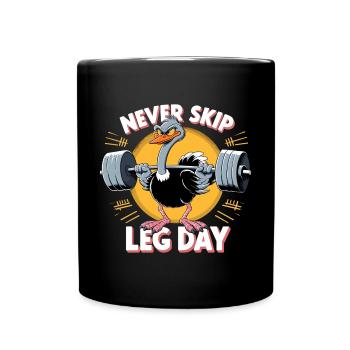 Jambe jour autruche jambe entraînement drôle Gym cadeau - Mug uni - noir - Devant