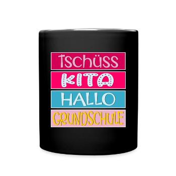 KITA ABGÄNGER SCHULANFANG EINSCHULUNG GRUNDSCHULE - Tasse einfarbig - Schwarz - Vorne