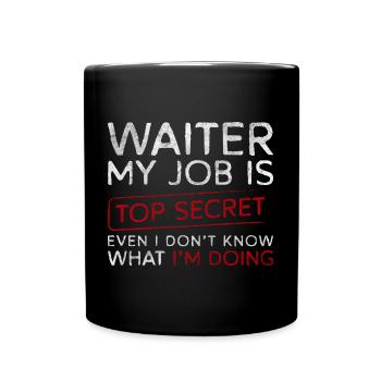Serveur Service de pourboires Gastronomie Chef - Mug uni - noir - Devant