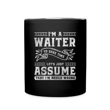 Waiter Specialist Funny Profession Service - Full Colour Mug - black - Front