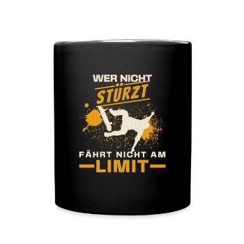 If you don't crash, you don't ride at the limit | Skateboard - Full Colour Mug - black - Front