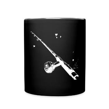 Dessin de canne à pêche - Mug uni - noir - Devant