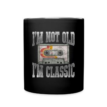 Old School Cassette 80s Retro Vintage - Full Colour Mug - black - Front